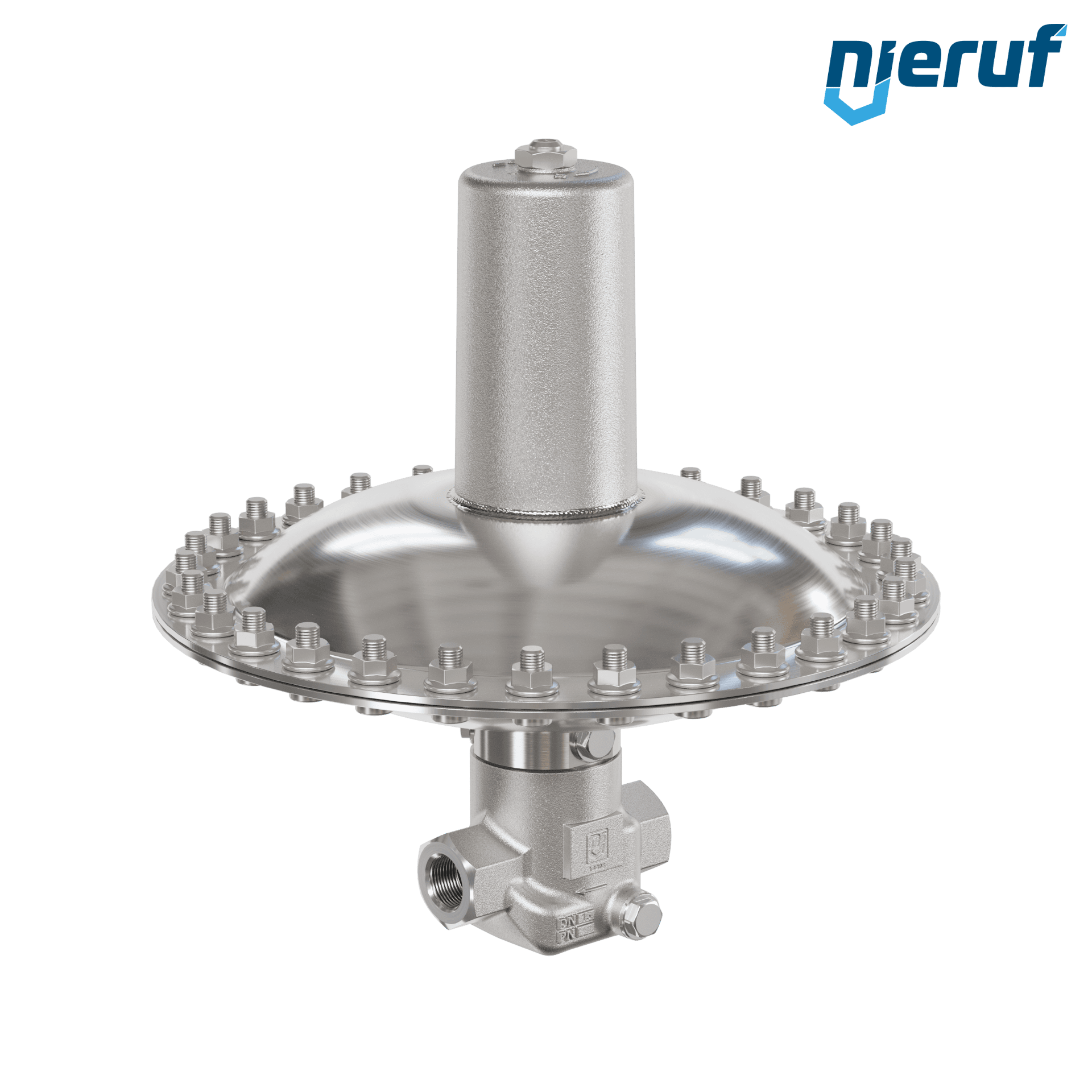 Reductor de presión de milibares DN15 DM23 rosca hembra acero inoxidable FKM 30 - 500 mbar
