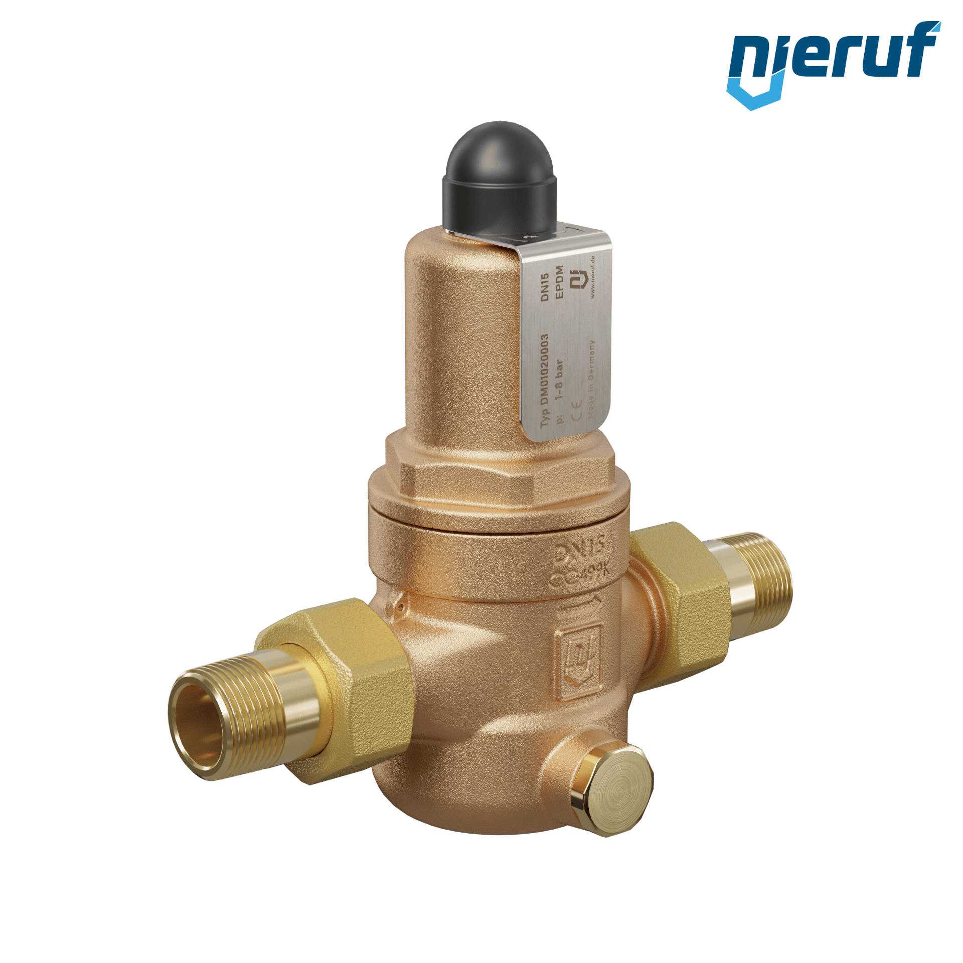 Reductor de presión 1/2" rosca macho DM01 Bronce rojo EPDM 1,0 - 8,0 bar