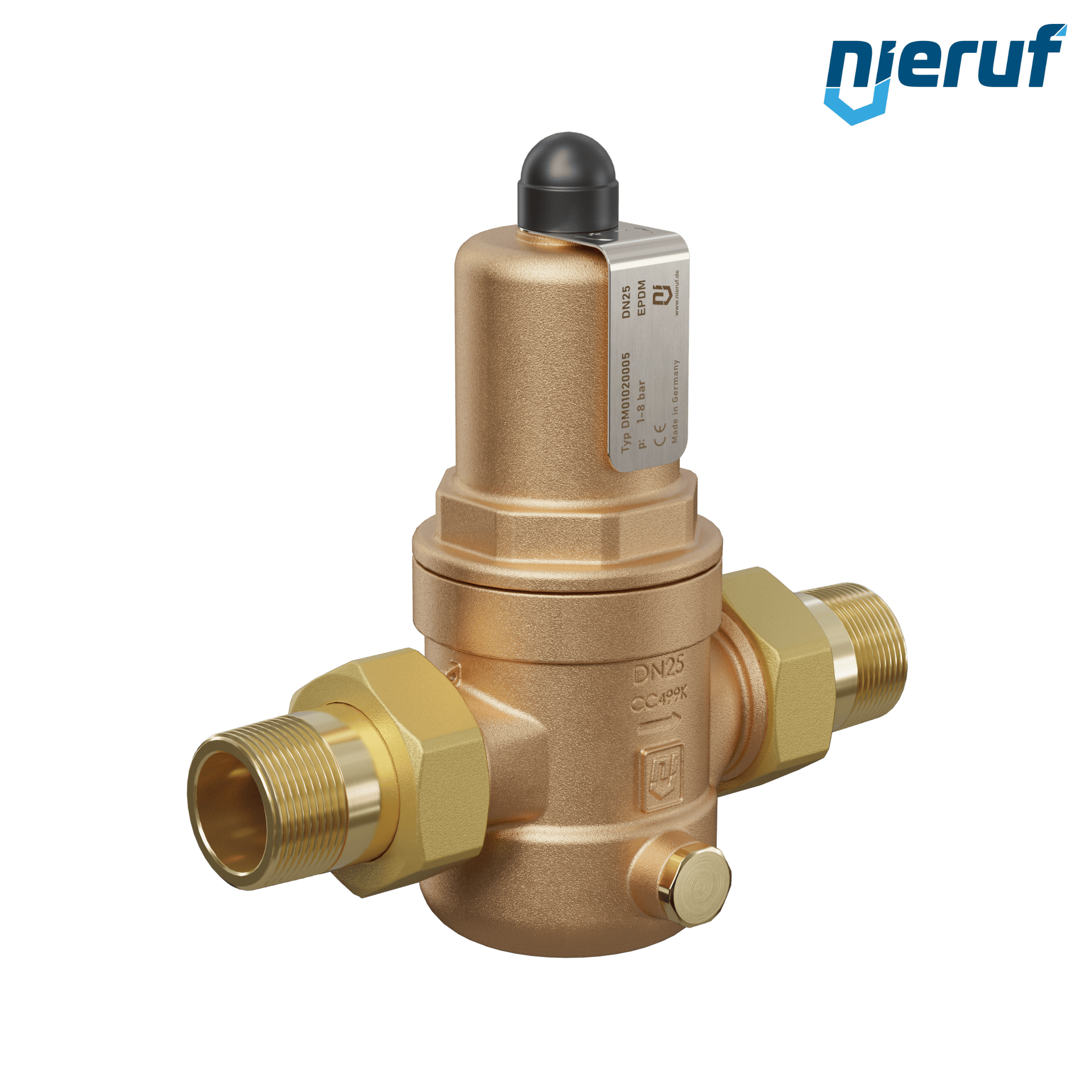 Reductor de presión 1" pulgada rosca macho DM01 Bronce rojo EPDM 1,0 - 8,0 bar