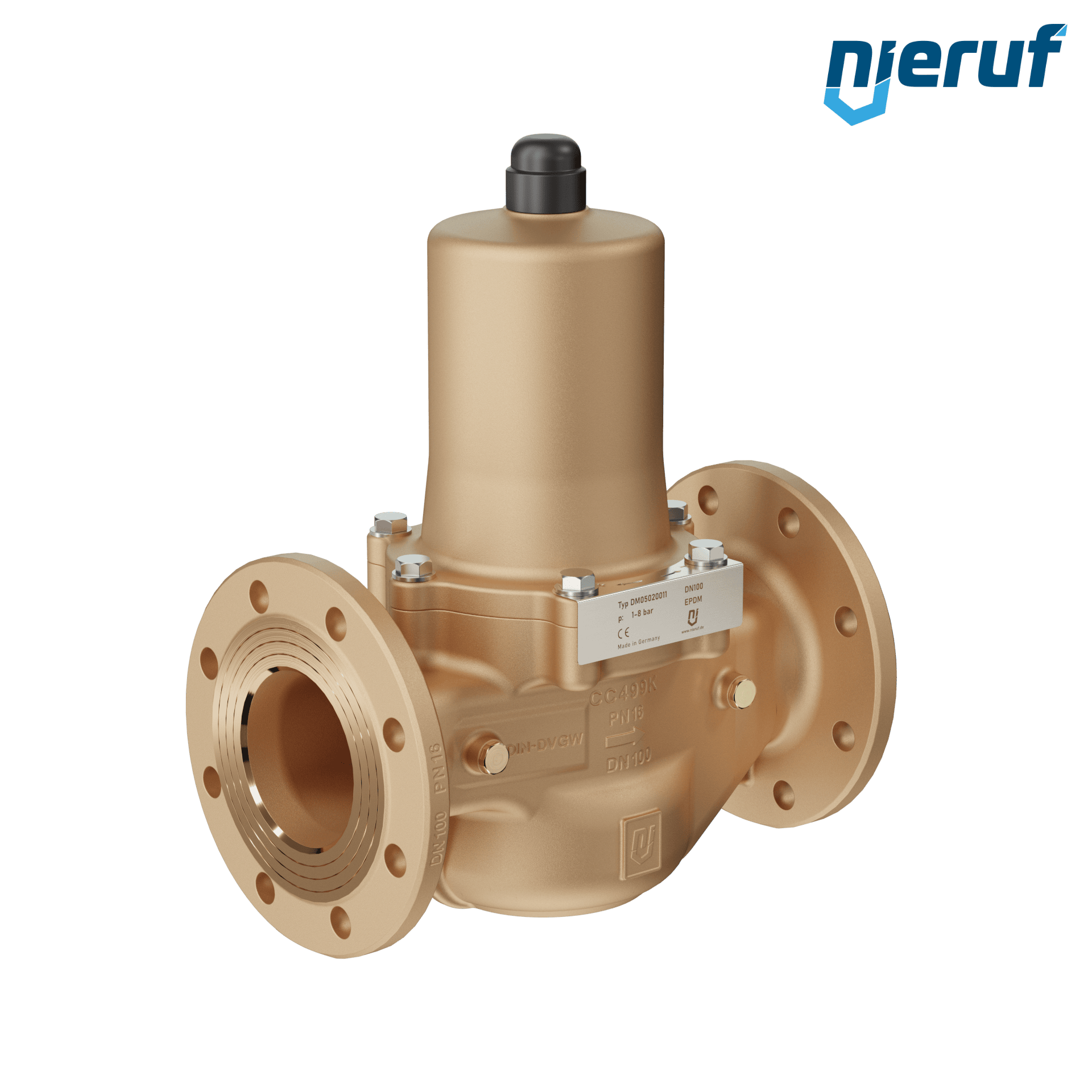 Reductor de presión bridado DN 100 PN16 DM05 Bronce rojo/Latón EPDM 1,0 - 8,0 bar