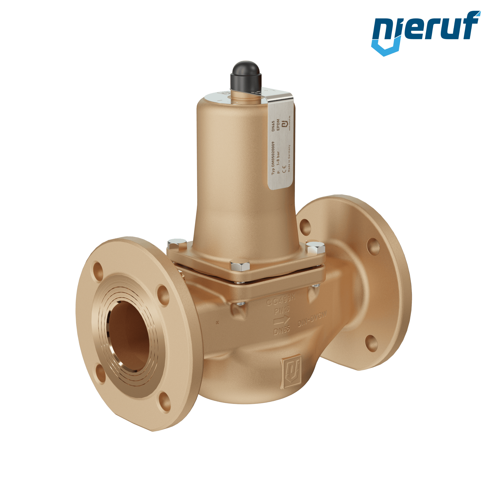 Reductor de presión bridado DN 65 PN16 DM05 Bronce rojo/Latón EPDM 1,0 - 8,0 bar