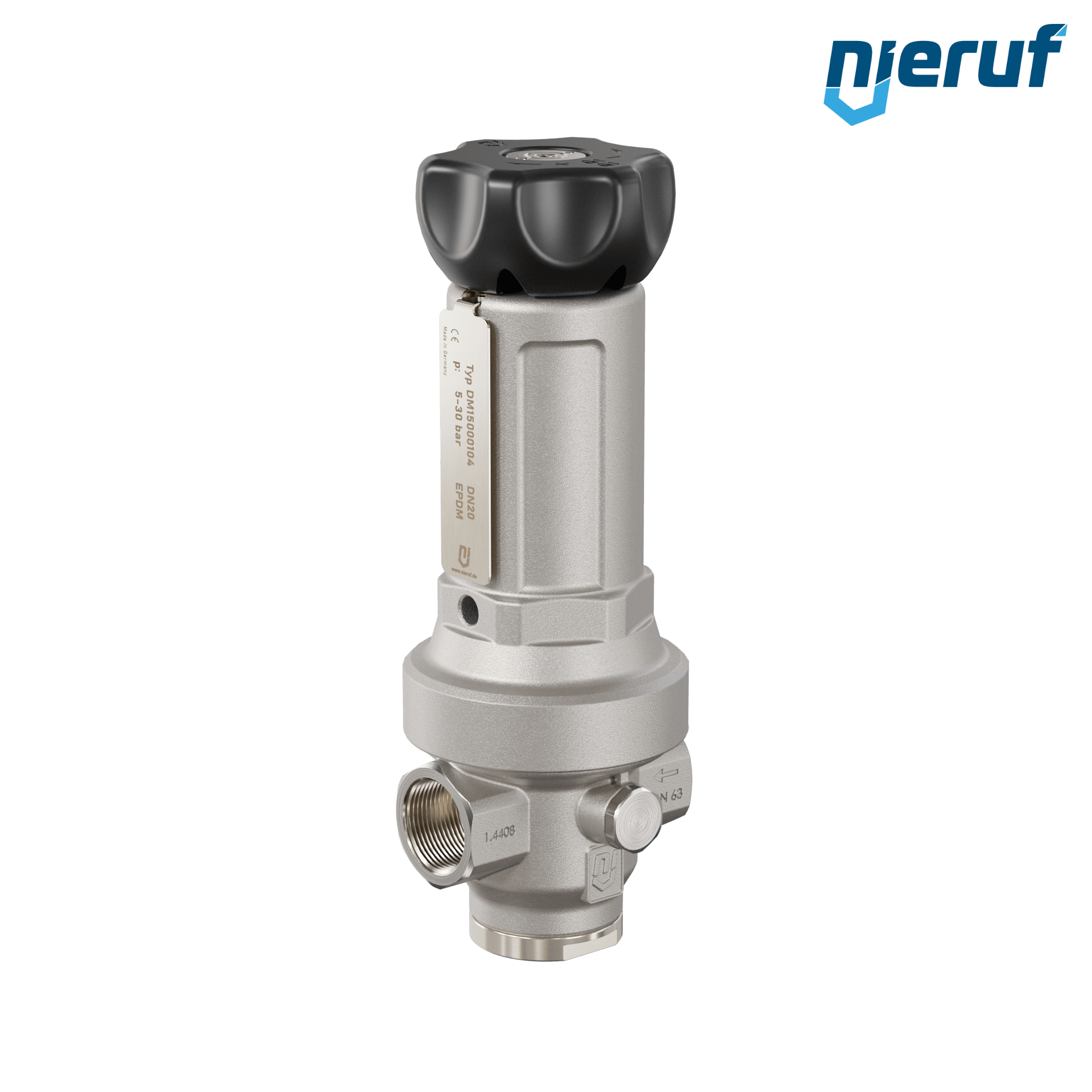 Regulador de presión de precisión 3/4" DM15 acero inoxidable EPDM 5,0 - 30,0 bar