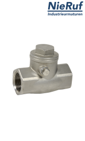 Válvula de retención roscada 1/2" GR01 acero inoxidable metal