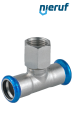 T-Stück Pressfitting I x I DN32 - 35,0 mm Innengewinde 1/2" Zoll Edelstahl